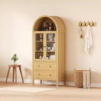 Dispensa da cucina alta 71" con arco, armadietti contenitori moderni in legno stile fattoria per cucina, sala da pranzo