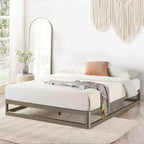 Mellow Struttura letto a piattaforma in metallo da 9 pollici con base materasso, King, Grigio
