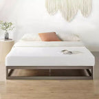Mellow Struttura letto a piattaforma in metallo da 9 pollici con base materasso, King, Grigio