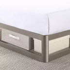Mellow Struttura letto a piattaforma in metallo da 9 pollici con base materasso, King, Grigio