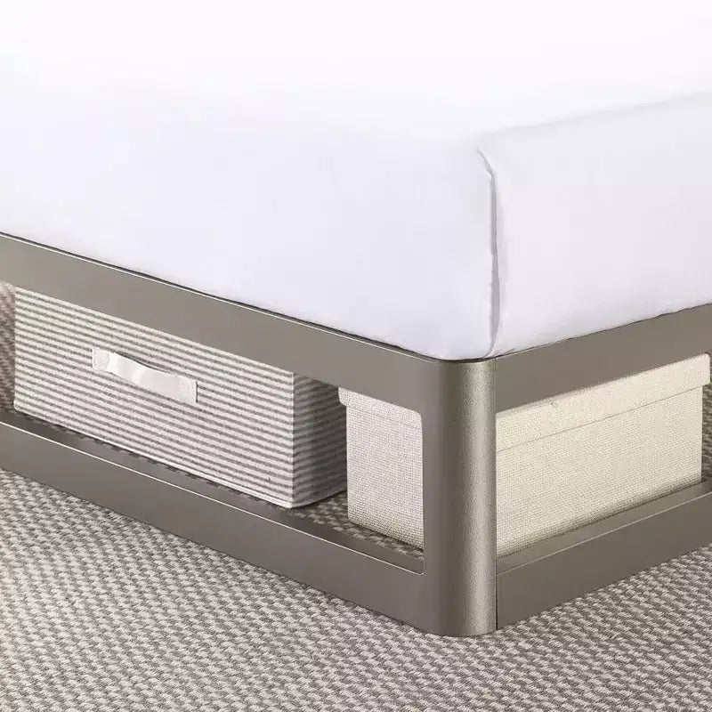 Mellow Struttura letto a piattaforma in metallo da 9 pollici con base materasso, King, Grigio