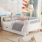 Whisen Letto a piattaforma singolo in legno moderno ed elegante con sponde per bambini e bambine