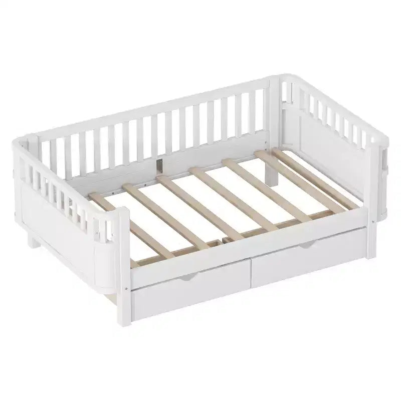 Whisen Letto a piattaforma singolo in legno moderno ed elegante con sponde per bambini e bambine