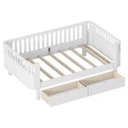 Whisen Letto a piattaforma singolo in legno moderno ed elegante con sponde per bambini e bambine