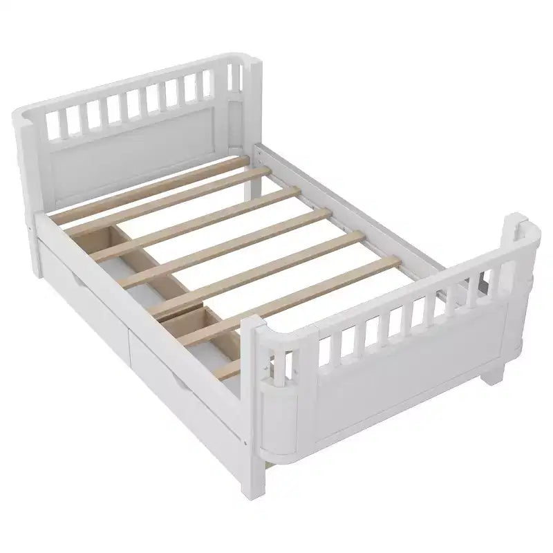 Whisen Letto a piattaforma singolo in legno moderno ed elegante con sponde per bambini e bambine