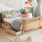 Whisen Letto a piattaforma singolo in legno moderno ed elegante con sponde per bambini e bambine