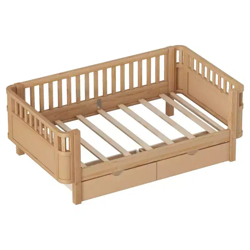 Whisen Letto a piattaforma singolo in legno moderno ed elegante con sponde per bambini e bambine