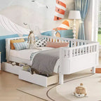 Whisen Letto a piattaforma singolo in legno moderno ed elegante con sponde per bambini e bambine