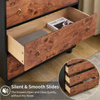 Comò a 5 cassetti per camera da letto, cassettiera alta in legno da 117 cm con maniglie in metallo, porta TV resistente per soggiorno, organizzatore di archiviazione per armadio