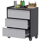 Armadietto portautensili mobile con 3 cassetti, carrello portautensili resistente per garage e officina