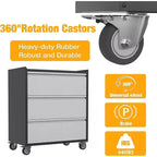 Armadietto portautensili mobile con 3 cassetti, carrello portautensili resistente per garage e officina