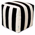 Majestic Home Goods,Pouf Cubo a Righe Verticali Bruciato