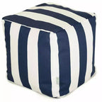 Majestic Home Goods,Pouf Cubo a Righe Verticali Bruciato