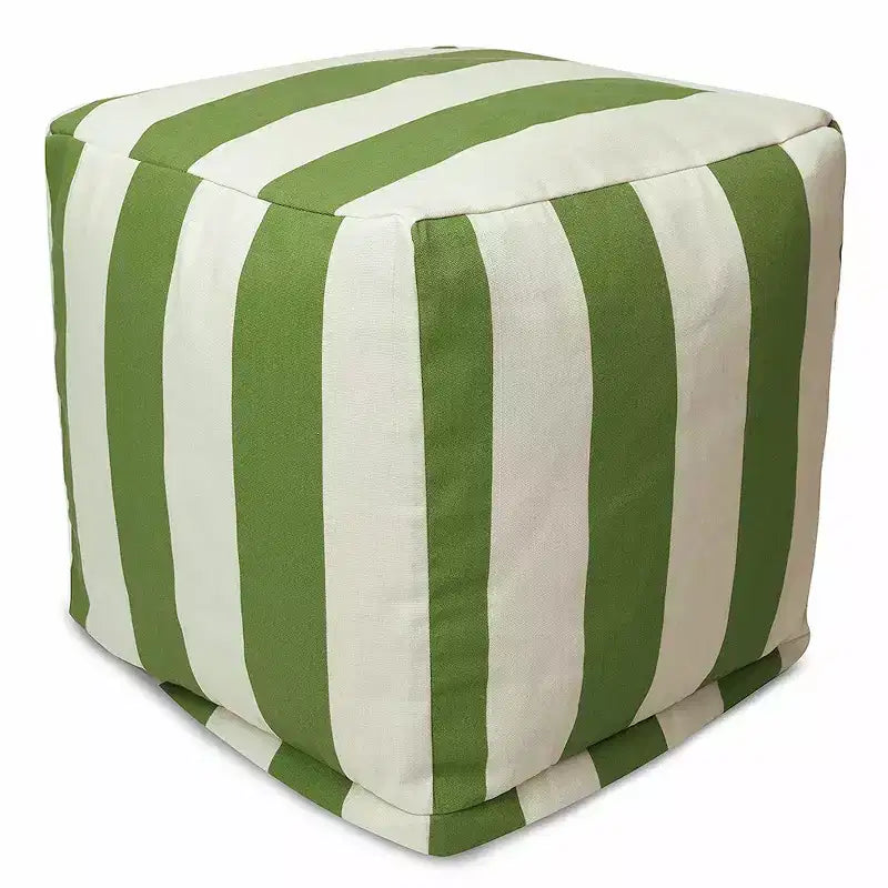 Majestic Home Goods,Pouf Cubo a Righe Verticali Bruciato