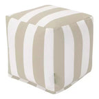 Majestic Home Goods,Pouf Cubo a Righe Verticali Bruciato