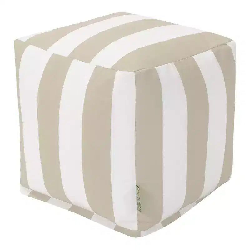Majestic Home Goods,Pouf Cubo a Righe Verticali Bruciato