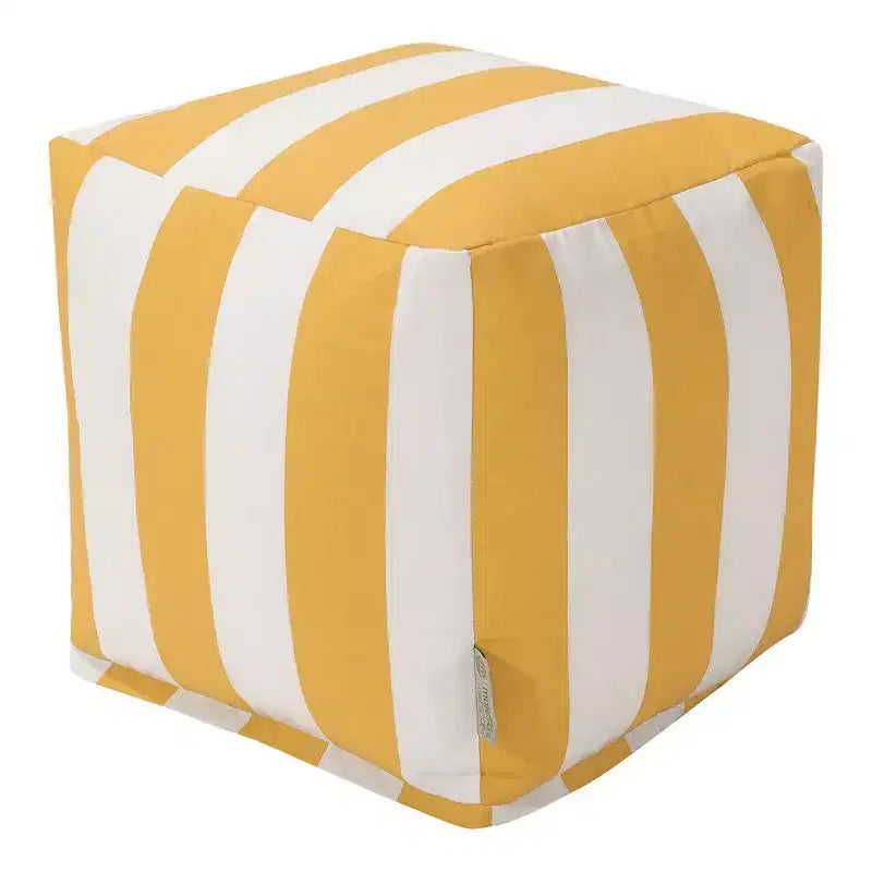 Majestic Home Goods,Pouf Cubo a Righe Verticali Bruciato