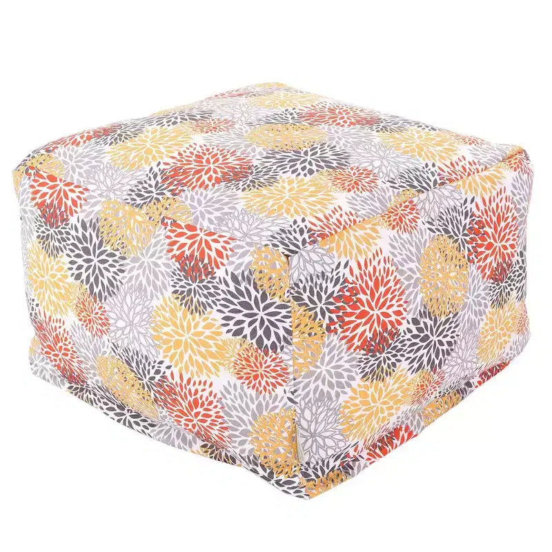 Majestic Home Goods,Ottoman Pouf Blooms Citrus