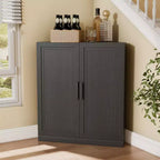 Mobile ad Angolo Dovelina con Ripiani Regolabili Credenza Buffet Vetrinetta Vino Mobile da Cucina e Sala da Pranzo con Ante in Legno - 31H x 31W, 36H x 31W