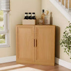 Mobile ad Angolo Dovelina con Ripiani Regolabili Credenza Buffet Vetrinetta Vino Mobile da Cucina e Sala da Pranzo con Ante in Legno - 31H x 31W, 36H x 31W
