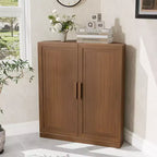 Mobile ad Angolo Dovelina con Ripiani Regolabili Credenza Buffet Vetrinetta Vino Mobile da Cucina e Sala da Pranzo con Ante in Legno - 31H x 31W, 36H x 31W