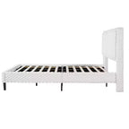 Telaio letto imbottito Queen/King Size con morbida testiera, struttura letto a piattaforma in legno per camera da letto - ModernLuxe