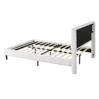 Telaio letto imbottito Queen/King Size con morbida testiera, struttura letto a piattaforma in legno per camera da letto - ModernLuxe