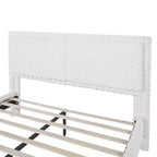 Telaio letto imbottito Queen/King Size con morbida testiera, struttura letto a piattaforma in legno per camera da letto - ModernLuxe