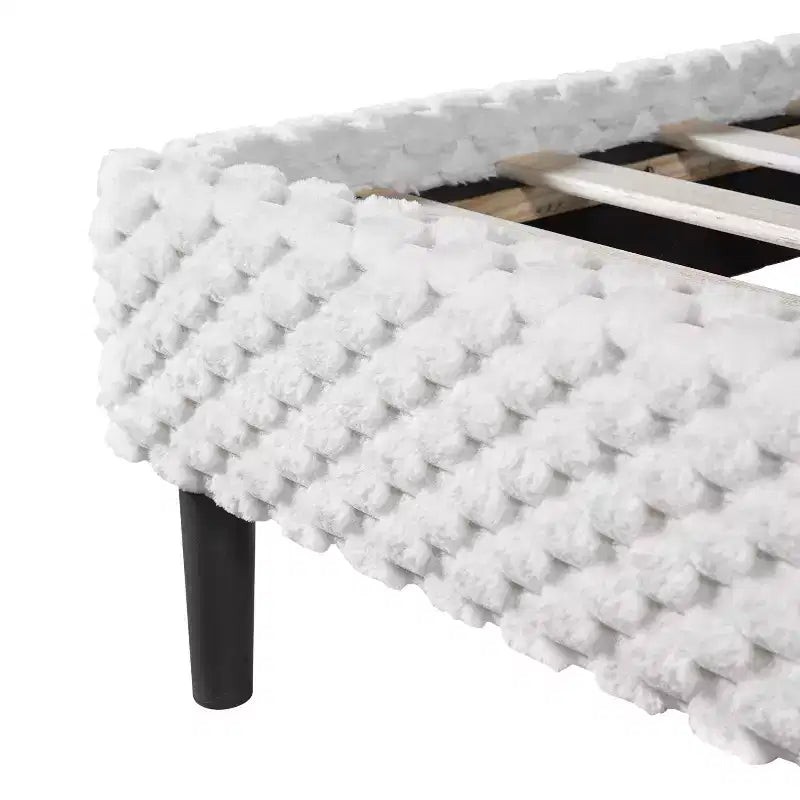 Telaio letto imbottito Queen/King Size con morbida testiera, struttura letto a piattaforma in legno per camera da letto - ModernLuxe