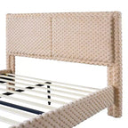 Telaio letto imbottito Queen/King Size con morbida testiera, struttura letto a piattaforma in legno per camera da letto - ModernLuxe