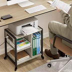 Carrello porta stampante a 3 livelli con prese di corrente e porte USB integrate, carrello portaoggetti multiuso con ripiani per casa e ufficio