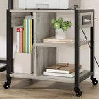Carrello porta stampante a 3 livelli con prese di corrente e porte USB integrate, carrello portaoggetti multiuso con ripiani per casa e ufficio