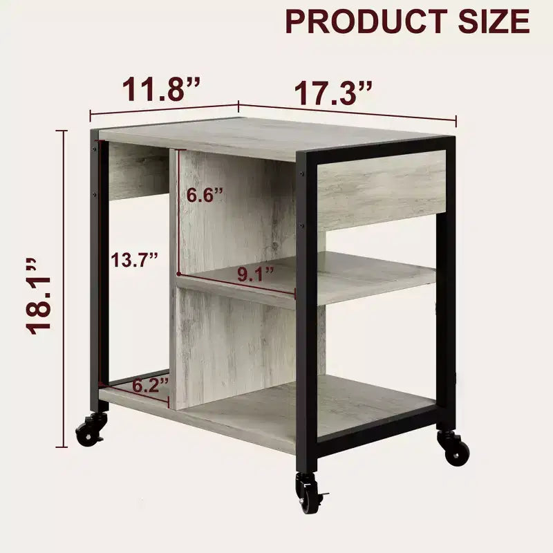 Carrello porta stampante a 3 livelli con prese di corrente e porte USB integrate, carrello portaoggetti multiuso con ripiani per casa e ufficio