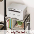 Carrello porta stampante a 3 livelli con prese di corrente e porte USB integrate, carrello portaoggetti multiuso con ripiani per casa e ufficio