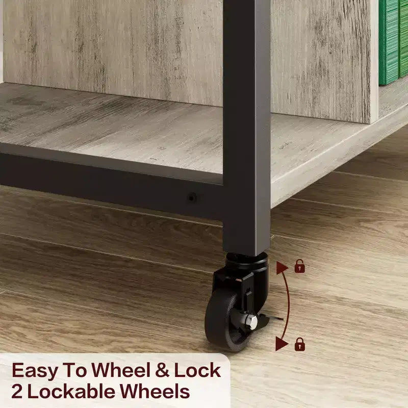 Carrello porta stampante a 3 livelli con prese di corrente e porte USB integrate, carrello portaoggetti multiuso con ripiani per casa e ufficio