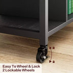 Carrello porta stampante a 3 livelli con prese di corrente e porte USB integrate, carrello portaoggetti multiuso con ripiani per casa e ufficio