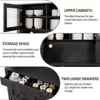 Mobile dispensa da cucina da 63 pollici con cassetti, credenza con mobiletto, supporto per microonde, ripiani regolabili, mobiletto dispensa alto indipendente per sala da pranzo