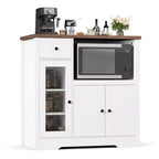 TruAIR Mobiletti Cucina e Microonde con Contenitore, Credenza a Buffet con 3 Ante, 1 Cassetto e Ripiani Regolabili, Mobile Dispensa per Stanza