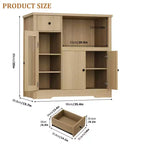 TruAIR Mobiletti Cucina e Microonde con Contenitore, Credenza a Buffet con 3 Ante, 1 Cassetto e Ripiani Regolabili, Mobile Dispensa per Stanza