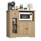 TruAIR Mobiletti Cucina e Microonde con Contenitore, Credenza a Buffet con 3 Ante, 1 Cassetto e Ripiani Regolabili, Mobile Dispensa per Stanza