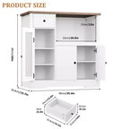 TruAIR Mobiletti Cucina e Microonde con Contenitore, Credenza a Buffet con 3 Ante, 1 Cassetto e Ripiani Regolabili, Mobile Dispensa per Stanza