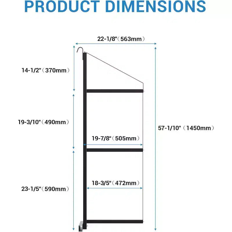 COZONY Robusto Ripiano a 3 Livelli per Container in Acciaio, 22x60, Capacità 499 kg, Scaffale Sospeso per Container e Garage