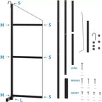 COZONY Robusto Ripiano a 3 Livelli per Container in Acciaio, 22x60, Capacità 499 kg, Scaffale Sospeso per Container e Garage