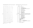 HomeStock Armadietti multiuso in metallo da 74 pollici (188 cm) H e 12,5 pollici (31,75 cm) L con 2 ante e 3 ripiani