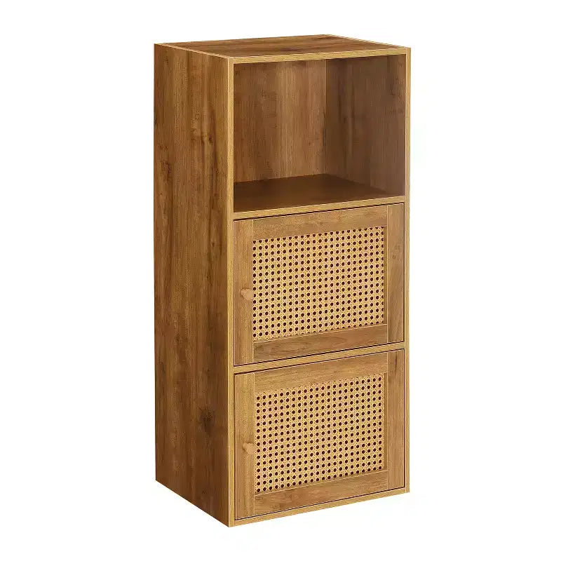 HomeStock 35.25 in H and 16.5 in.W Particle Board Utility Storage Cabinets with 2 -Doors and 2 Shelves