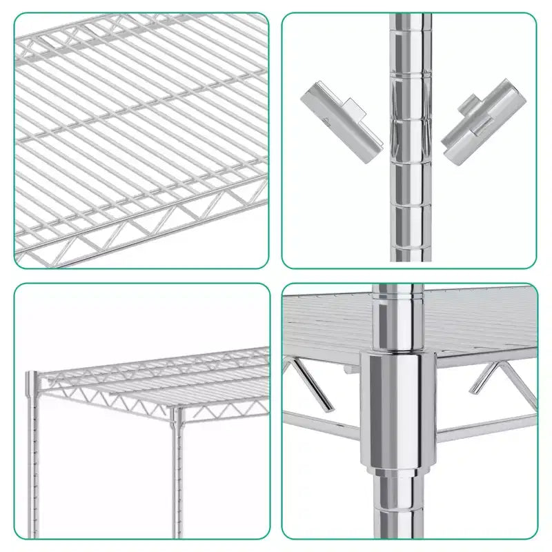 Scaffale a 5 livelli con ruote, scaffalatura metallica da garage, scaffale regolabile per dispensa, scaffalatura commerciale