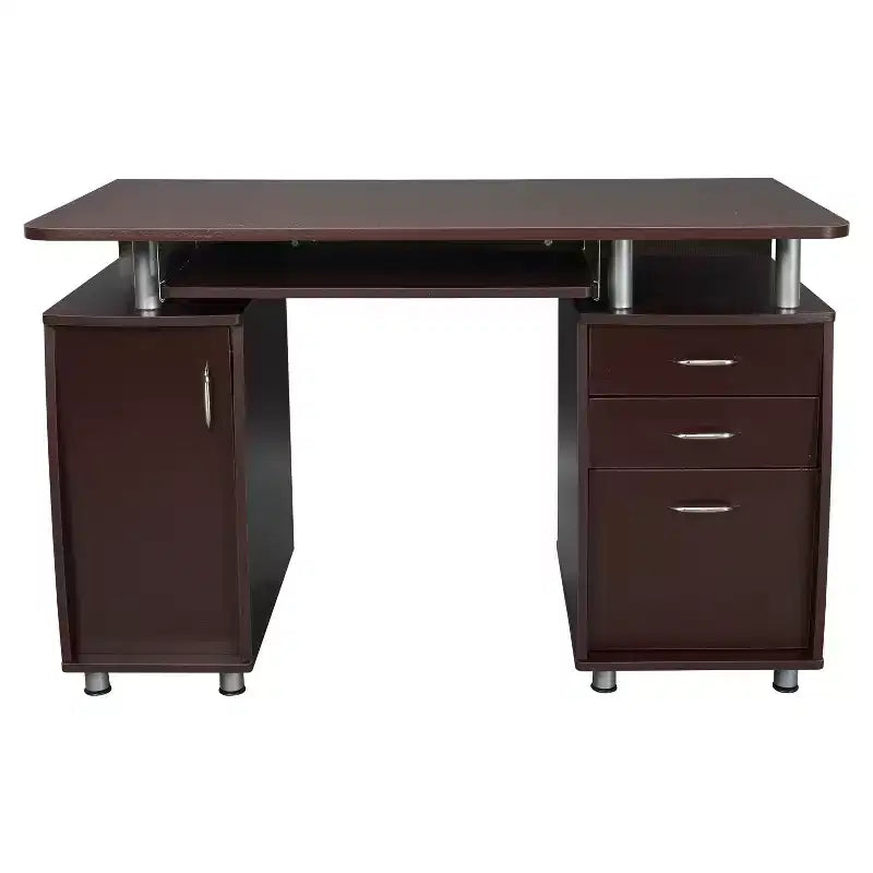 Okak 47.5IN Scrivanie Moderne per Ufficio Domestico, Scrivania per Computer con 3 Cassetti e 1 Anta Armadio, Scrivania per Soggiorno, Studio