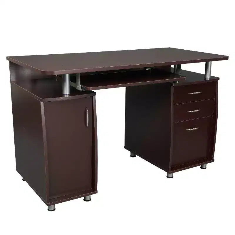 Okak 47.5IN Scrivanie Moderne per Ufficio Domestico, Scrivania per Computer con 3 Cassetti e 1 Anta Armadio, Scrivania per Soggiorno, Studio