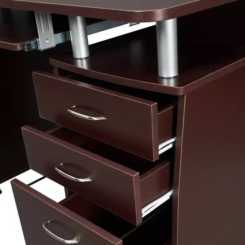 Okak 47.5IN Scrivanie Moderne per Ufficio Domestico, Scrivania per Computer con 3 Cassetti e 1 Anta Armadio, Scrivania per Soggiorno, Studio