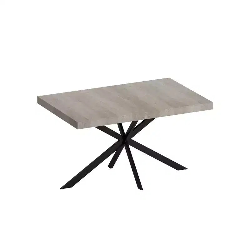 Okak 70IN Tavolo da Pranzo Rettangolare Allungabile Retrò, Tavolo Pieghevole con Base a Croce in Ferro Nero, Tavolo da Pranzo per Sala da Pranzo